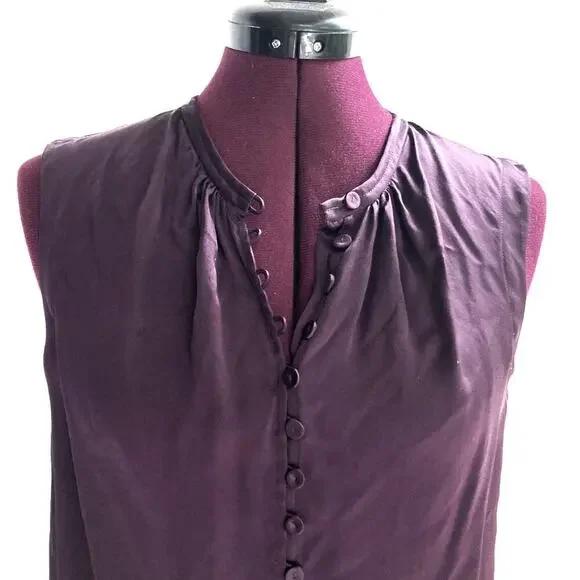Rebecca Taylor Cassis Silk Charmeuse Top NWT  Jewel Tone Fall Dinner City Blouse - Picture 7 of 16